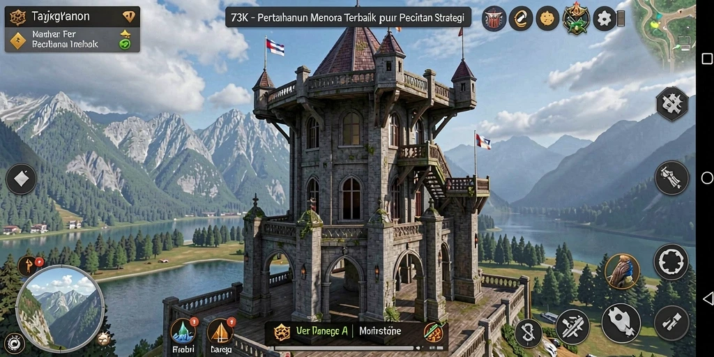 Screenshot utama 73K menampilkan aksi gameplay Tower Defense yang mendebarkan.