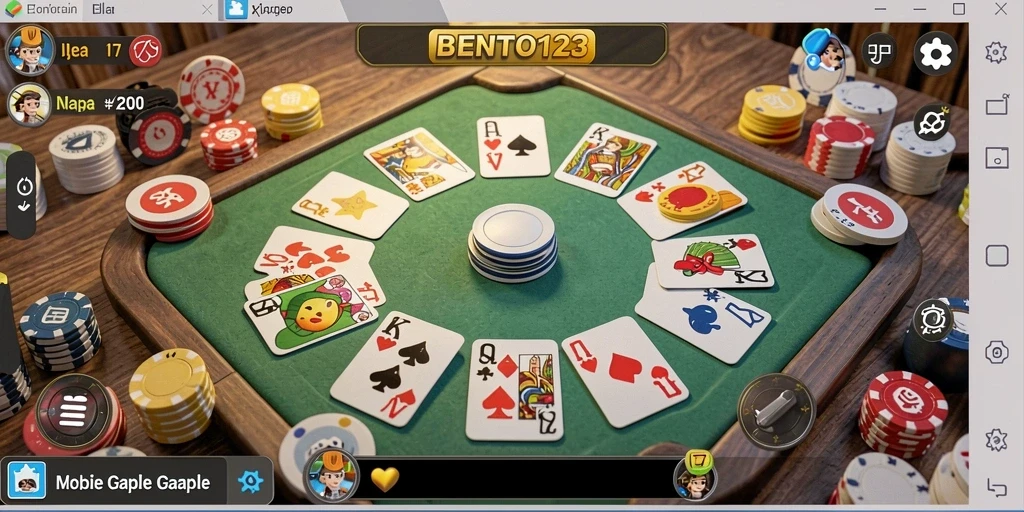 Tampilan gameplay seru BENTO123 saat bermain Gaple.