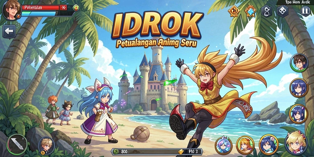 Tampilan menarik dari karakter dalam gameplay Anime IDROK.