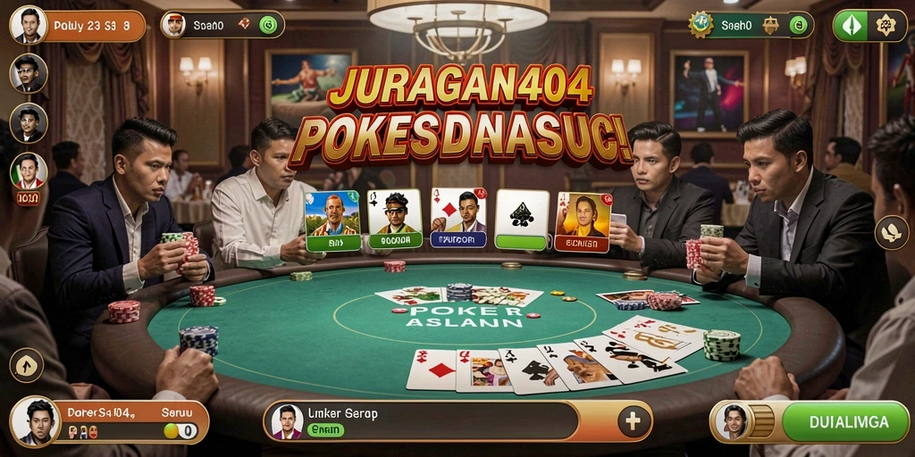 Tampilan gameplay Poker yang menegangkan di JURAGAN404.
