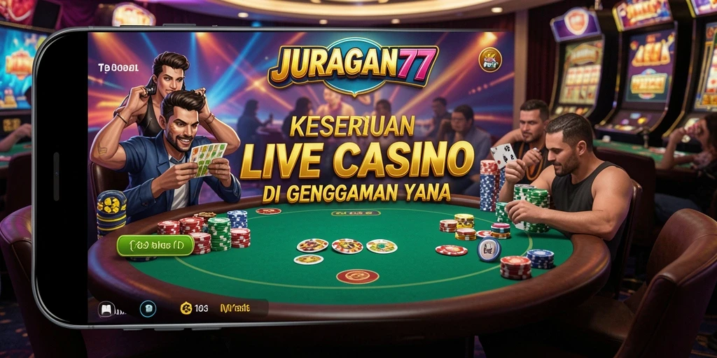Screenshot JURAGAN77 menunjukkan suasana permainan Live Casino yang menarik.