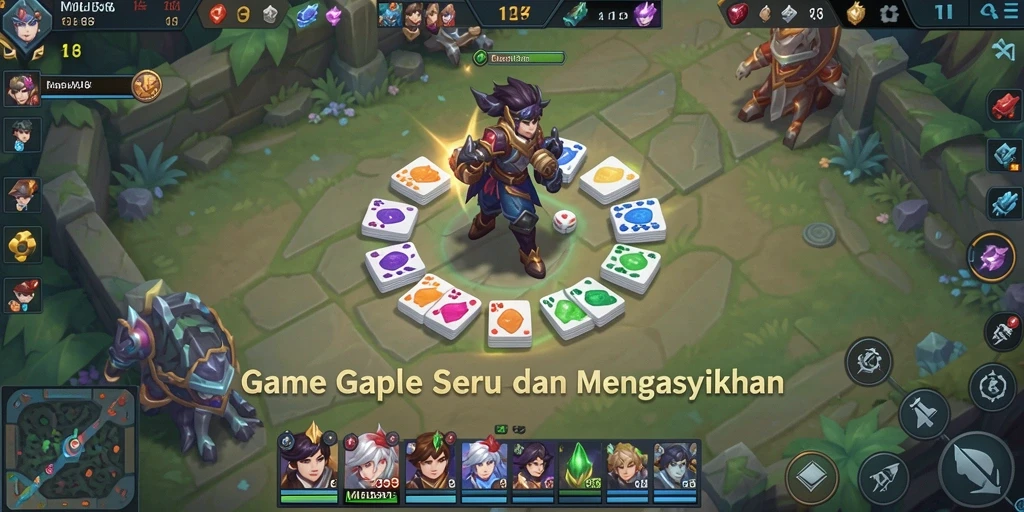 Screenshot gameplay seru MLBB8 dengan grafis menarik dan interaksi pemain.