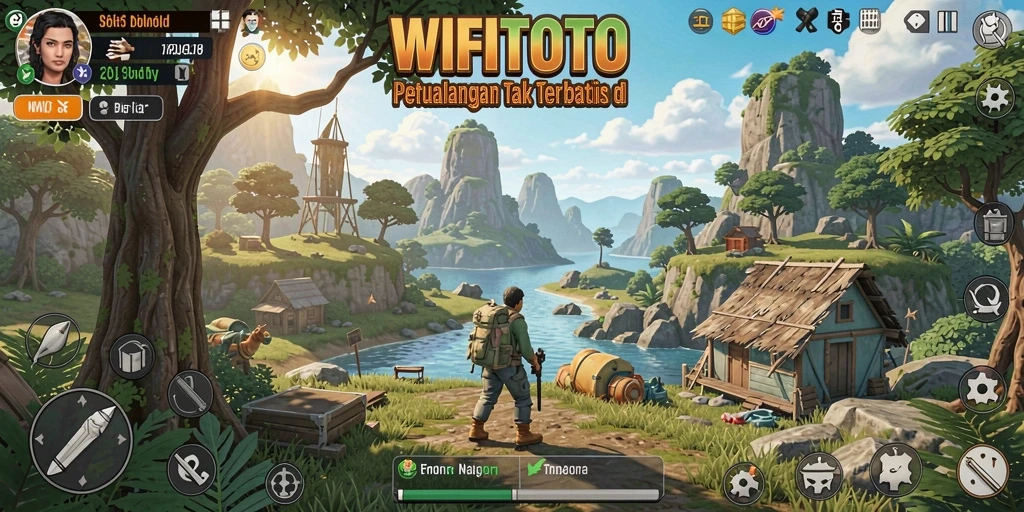 Tampilan gameplay WIFITOTO yang menunjukkan eksplorasi dunia terbuka.