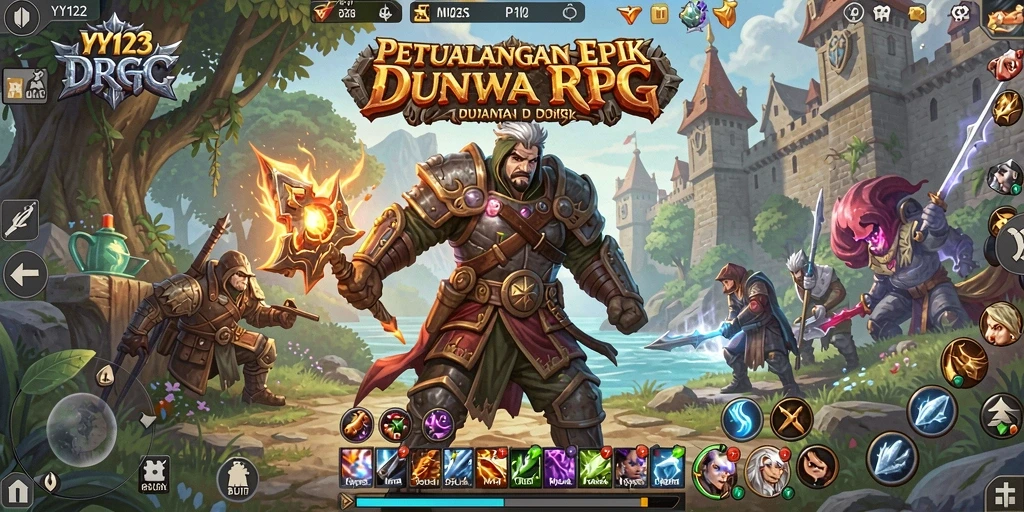 Tampilan gameplay menakjubkan di dunia RPG YY123, penuh petualangan.
